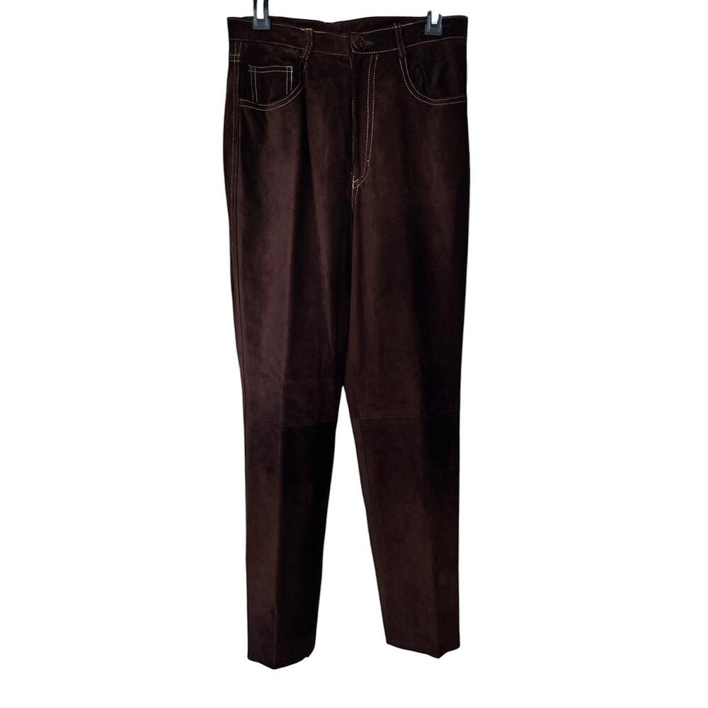 Vintage Cache Women’s Size 12 100% Suede Leather Brown‎ Pants